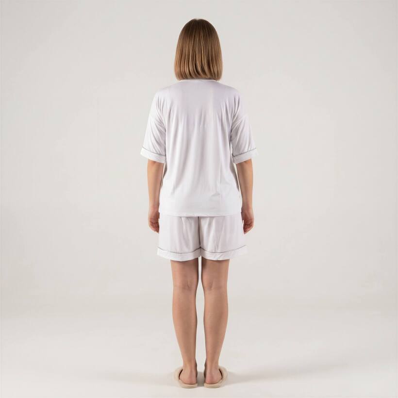 Cooling Jersey Kadın Pijama Takımı - Beyaz - 
