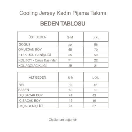 Cooling Jersey Kadın Pijama Takımı - Beyaz - 7