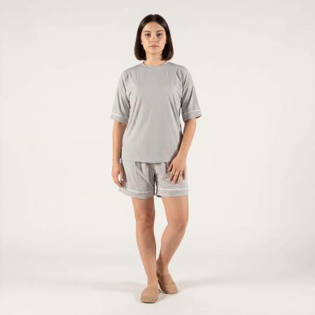Cooling Jersey Kadın Pijama Takımı - Gri - OTHELLO (1)
