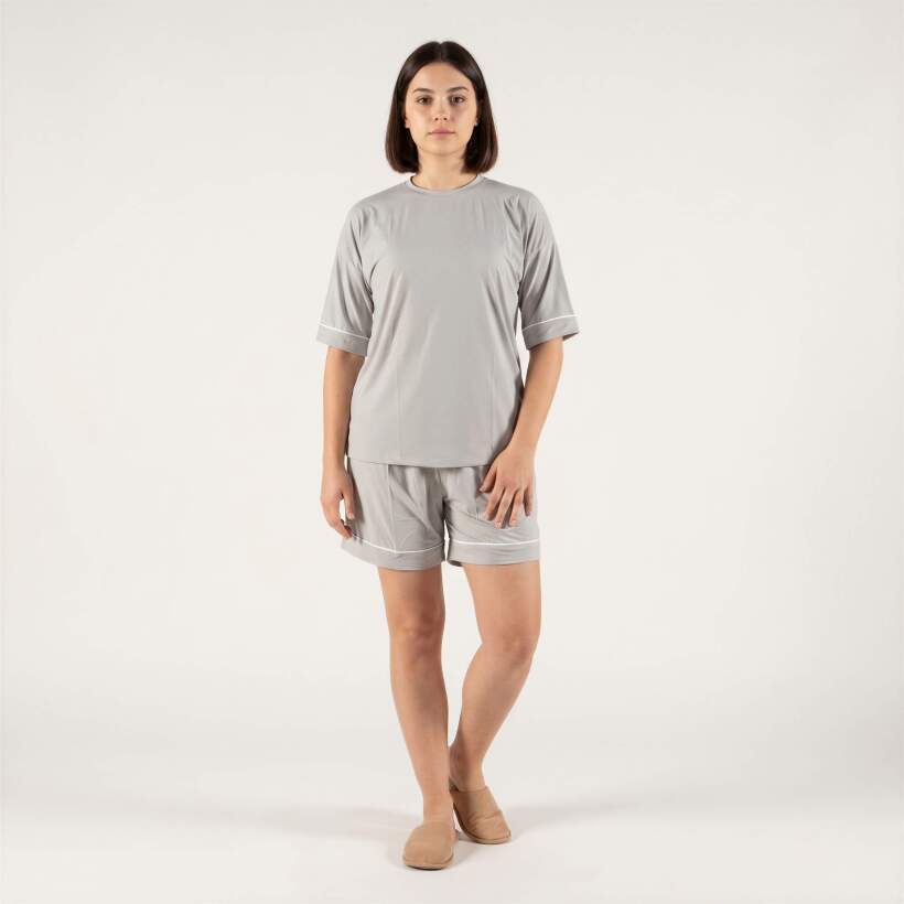 Cooling Jersey Kadın Pijama Takımı - Gri - 