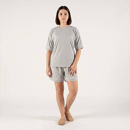Cooling Jersey Kadın Pijama Takımı - S/M - Gri - OTHELLO (1)