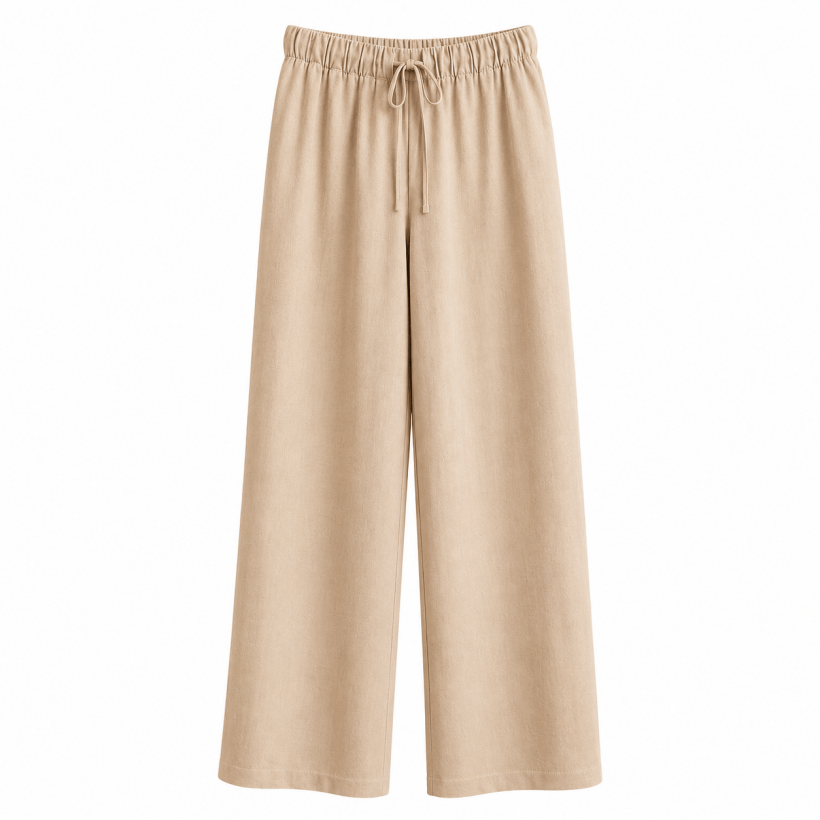 Diego Keten Cepsiz Pantolon Natural - 