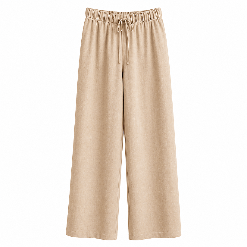 Diego Keten Cepsiz Pantolon Natural S-M - 