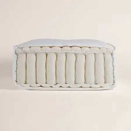 Doğal Pamuk, 1000 Count Pocket Yay Sistemli, El Yapımı Yatak 100x200 cm - Pure White - 5