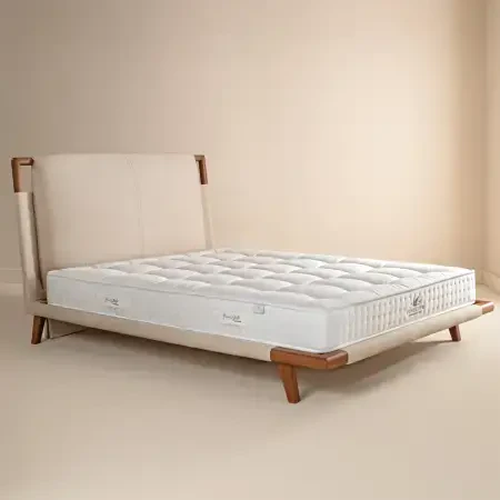 Doğal Pamuk, 1000 Count Pocket Yay Sistemli, El Yapımı Yatak 140x200 cm - Pure White - 7