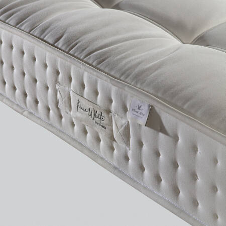 Doğal Pamuk, 1000 Count Pocket Yay Sistemli, El Yapımı Yatak 140x200 cm - Pure White - 6