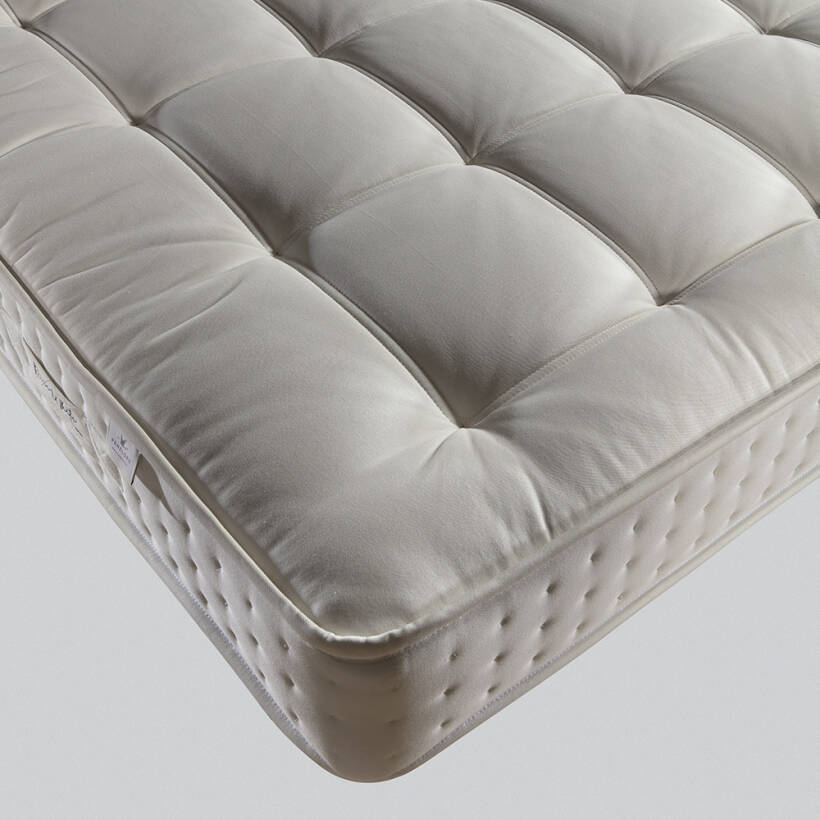 Doğal Pamuk, 1000 Count Pocket Yay Sistemli, El Yapımı Yatak 150x200 cm - Pure White - 
