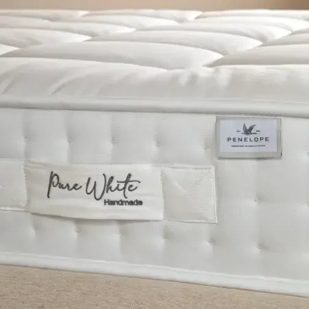 Doğal Pamuk, 1000 Count Pocket Yay Sistemli, El Yapımı Yatak 180x200 cm - Pure White - Penelope (1)