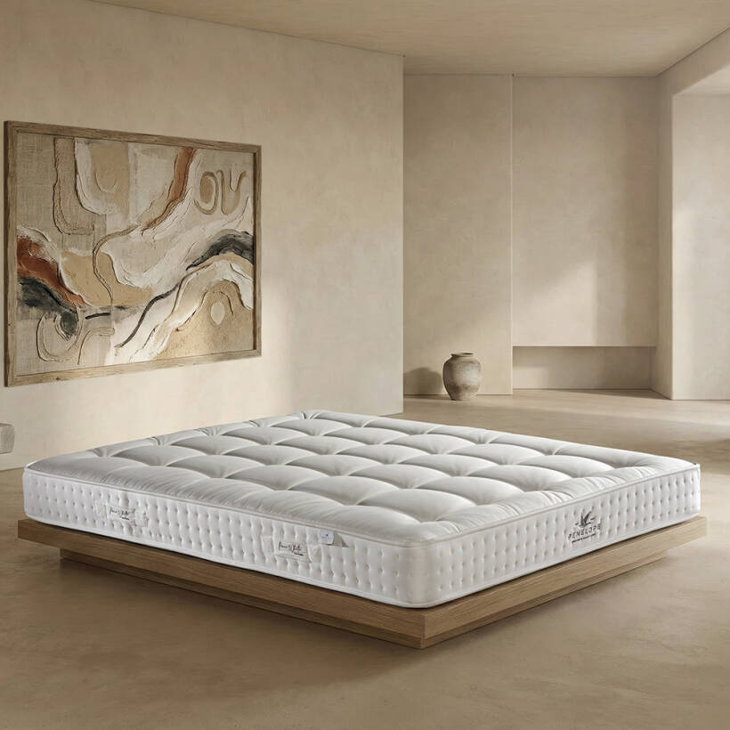 Doğal Pamuk, 1000 Count Pocket Yay Sistemli, El Yapımı Yatak 200x200 cm - Pure White - Penelope