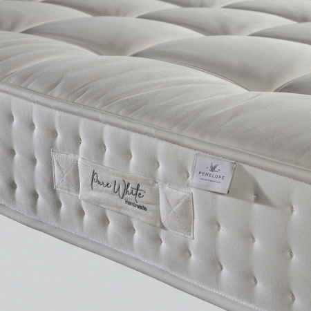 Doğal Pamuk, 1.000 Count Pocket Yay Sistemli, El Yapımı Yatak - Pure White - PENELOPE (1)