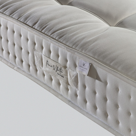 Doğal Pamuk, 1.000 Count Pocket Yay Sistemli, El Yapımı Yatak - Pure White - 4