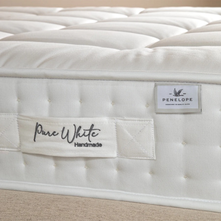 Doğal Pamuk, 1.000 Count Pocket Yay Sistemli, El Yapımı Yatak - Pure White - 7
