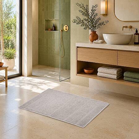 Dora Kaydırmaz Taban Bej Banyo Paspası - 50x80 cm