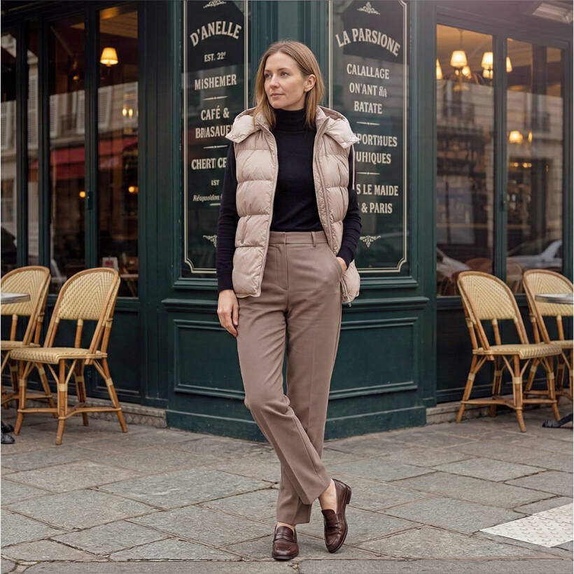 %100 Kaz Tüyü Eira Kadın Yelek - Bej/L - PENELOPE