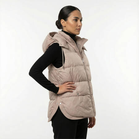 %100 Kaz Tüyü Eira Kadın Yelek - Bej/L - PENELOPE (1)