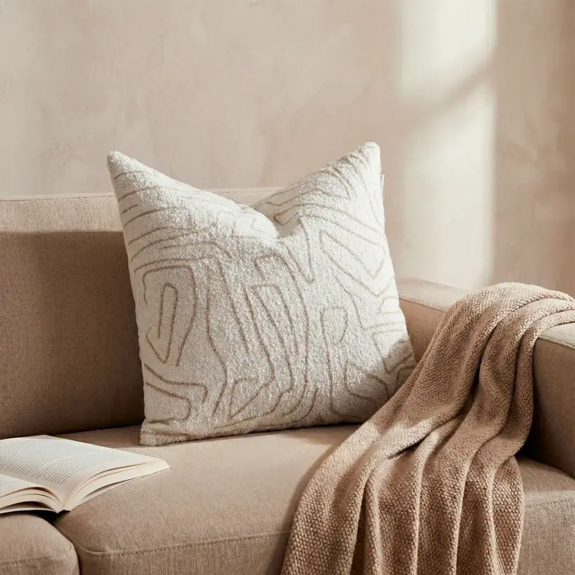 Elera Kırlent Kılıfı 45x45 cm Ekru-Bej - Penelope