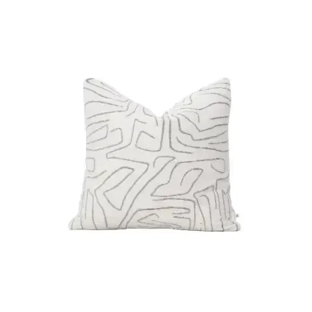 Elera Kırlent Kılıfı 45x45 cm Ekru-Gri - 1