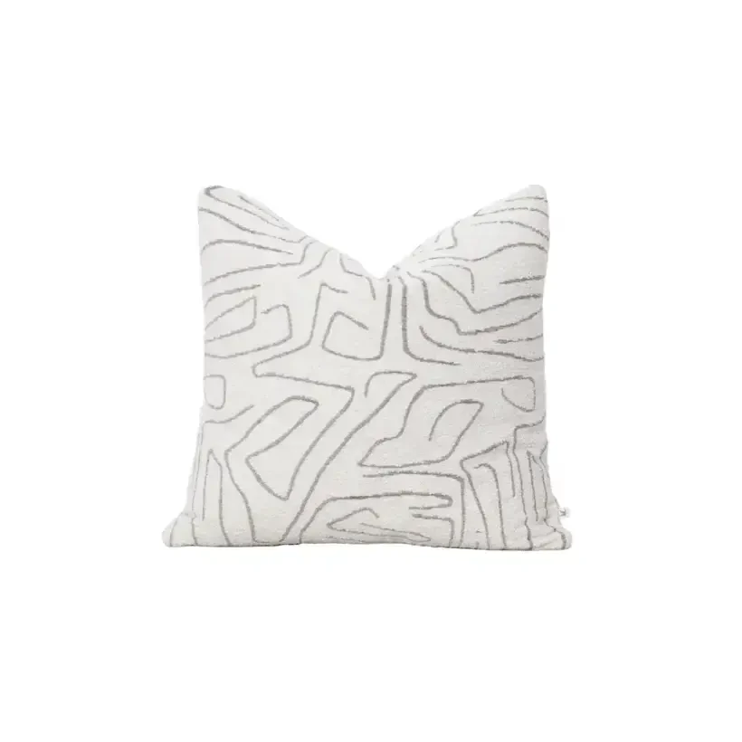 Elera Kırlent Kılıfı 45x45 cm Ekru-Gri - Penelope