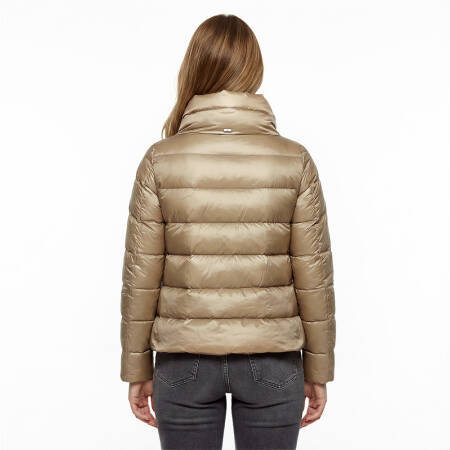 %100 Kaz Tüyü Fiora Kadın Kısa Mont - Bej/XL - 3