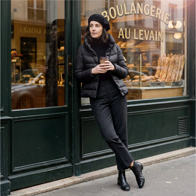 %100 Kaz Tüyü Fiora Kadın Kısa Mont - Siyah /S - PENELOPE