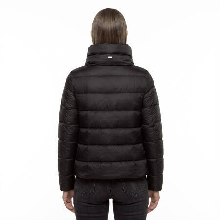 %100 Kaz Tüyü Fiora Kadın Kısa Mont - Siyah /XL - 3