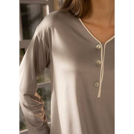 Merserize Viskon Kumaş Gecelik Gri L - Gaia Serisi - 3