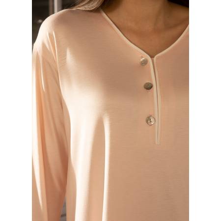 Merserize Viskon Kumaş Gecelik Pudra S - Gaia Serisi - 3