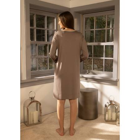 Merserize Viskon Kumaş Gecelik Vizon M - Gaia Serisi - Penelope (1)