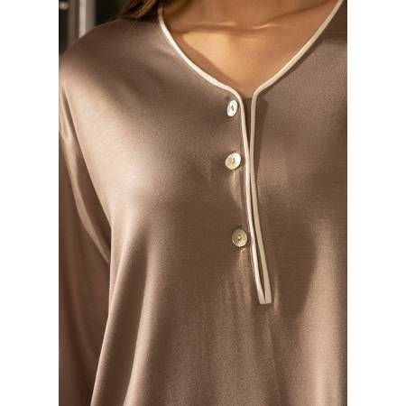 Merserize Viskon Kumaş Gecelik Vizon S - Gaia Serisi - 3