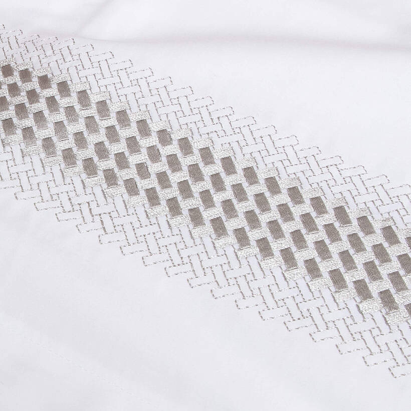 %100 Pamuk Saten Çift Kişilik Gri Nevresim Seti 200x220 cm - Harmony Serisi - 