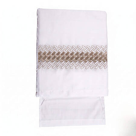 %100 Pamuk Saten Çift Kişilik Bej Nevresim Seti 260x240 cm - Harmony Serisi - 3