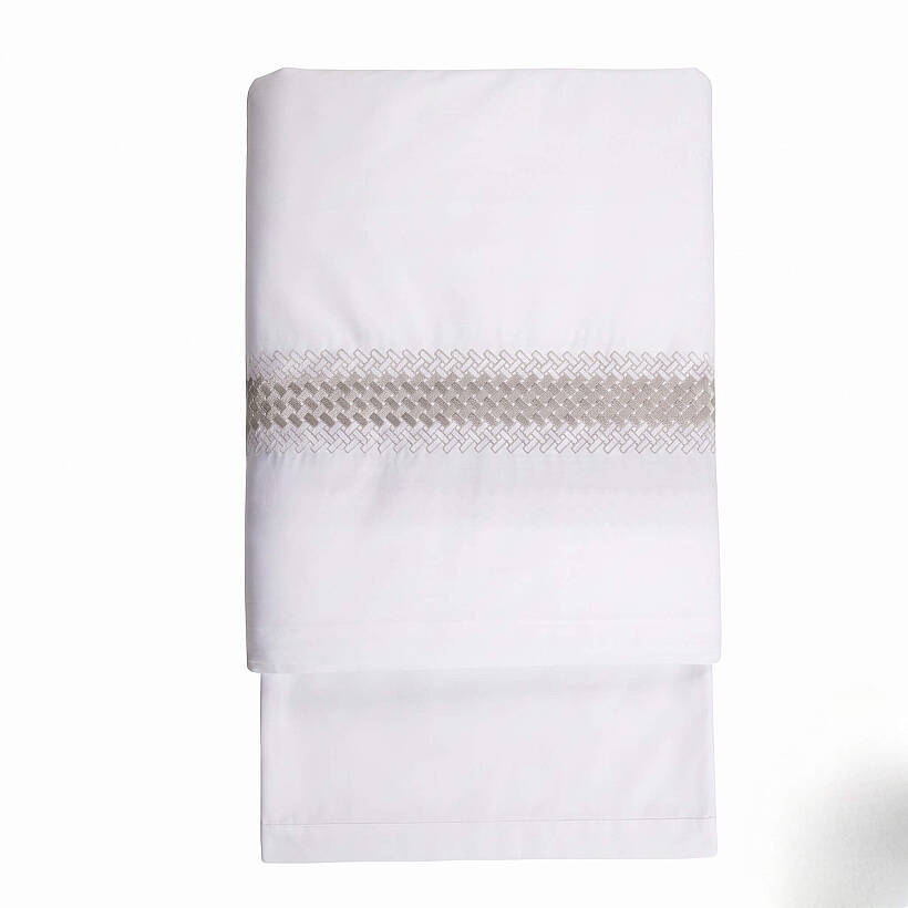 %100 Pamuk Saten Çift Kişilik Gri Nevresim Seti 260x240 cm - Harmony Serisi - 