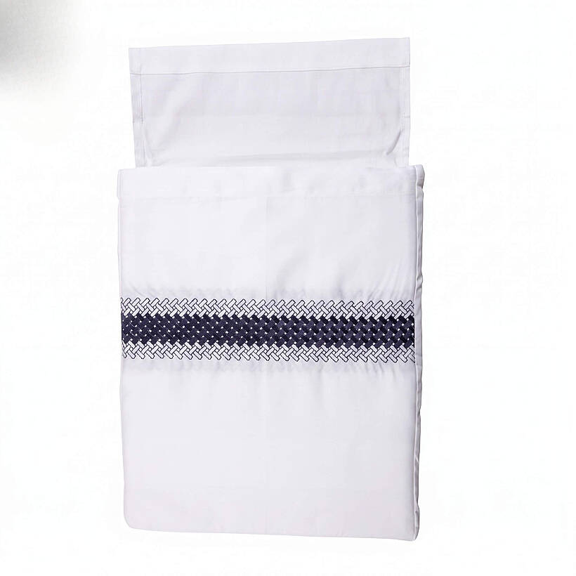 %100 Pamuk Saten Çift Kişilik Lacivert Nevresim Seti 260x240 cm - Harmony Serisi - 