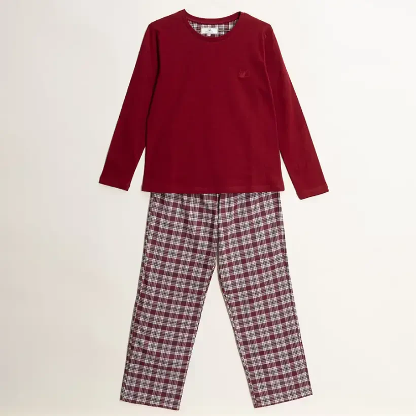 Kadın Pijama Takımı L Bordo - 