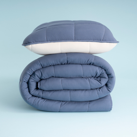 Kullanımı Kolay Çift Kişilik Yastık Alezi Ve Yorgan Seti 220x240 cm Denim - Egeo Life Serisi - 5