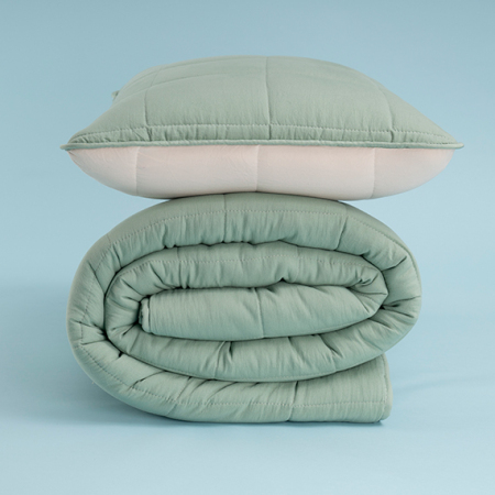 Kullanımı Kolay Çift Kişilik Yastık Alezi Ve Yorgan Seti 220x240 cm Yeşil - Egeo Life Serisi - 4