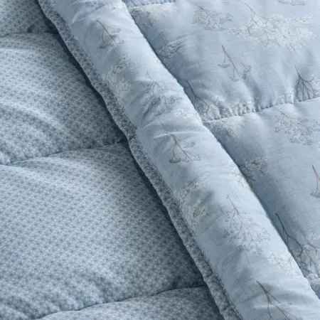 Kullanımı Kolay Tek Kişilik Yorgan 155x215 cm Mavi - Dormio Bloom Serisi - 4