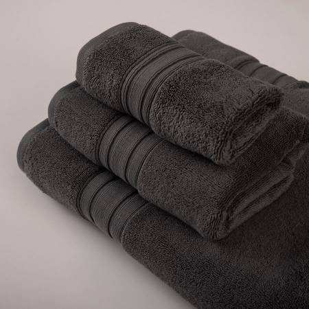 %100 Pamuk Havlu 30x50 cm Antrasit - Leya Serisi - 3