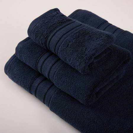 %100 Pamuk Havlu 50x90 cm Lacivert - Leya Serisi - 3