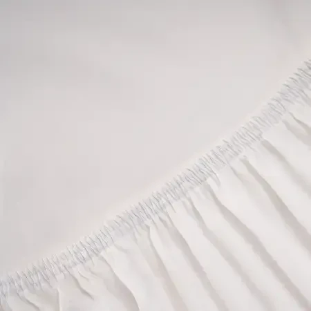 %100 Pamuk Saten Lastikli Çarşaf Seti 200x200 cm Beyaz - Lia Serisi - 4