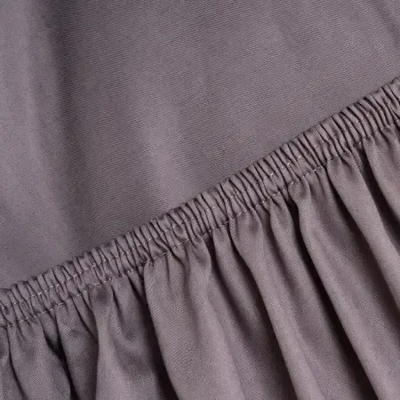 %100 Pamuk Saten Lastikli Çarşaf Seti 160x200 cm Antrasit - Lia Serisi - 4