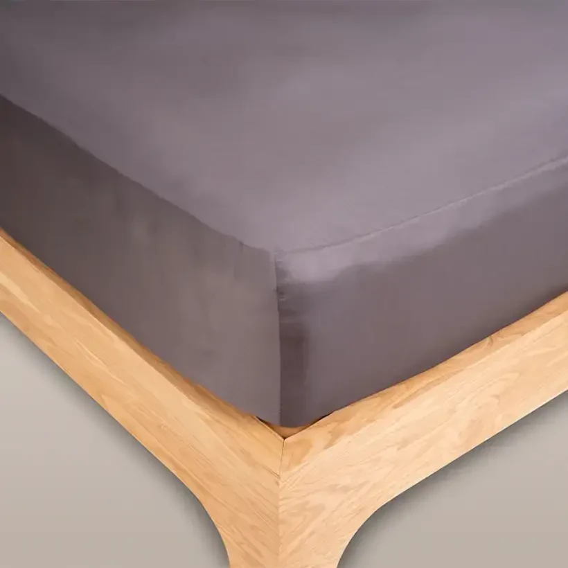 %100 Pamuk Saten Lastikli Çarşaf Seti 180x200 cm Antrasit - Lia Serisi - 