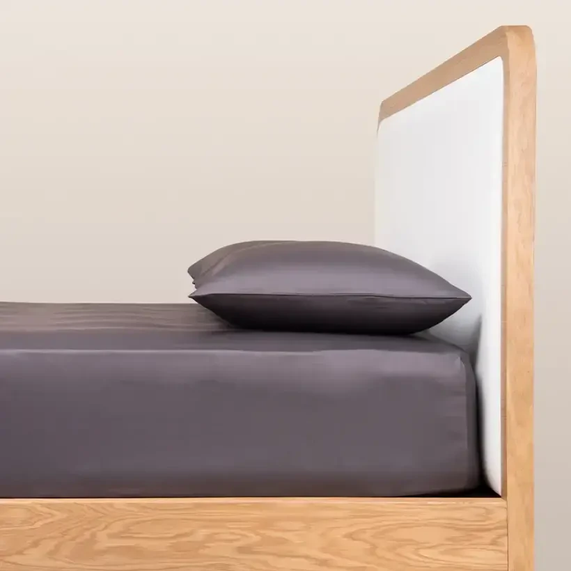 %100 Pamuk Saten Lastikli Çarşaf Seti 180x200 cm Antrasit - Lia Serisi - Penelope