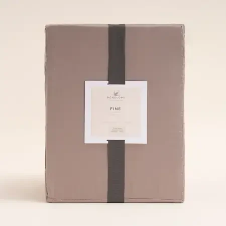 %100 Pamuk Saten Lastikli Çarşaf Seti 160x200 cm Taş - Lia Serisi - 8