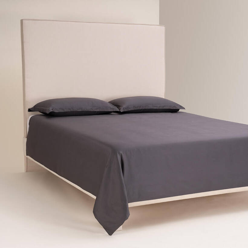 %100 Pamuk Saten Nevresim Seti Tek Kişilik 160x220 cm Antrasit - Lia Serisi - 