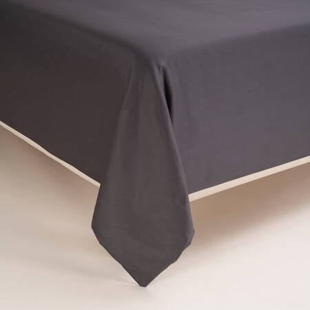 %100 Pamuk Saten Nevresim Seti 160x220 cm Antrasit - Lia Serisi - 4