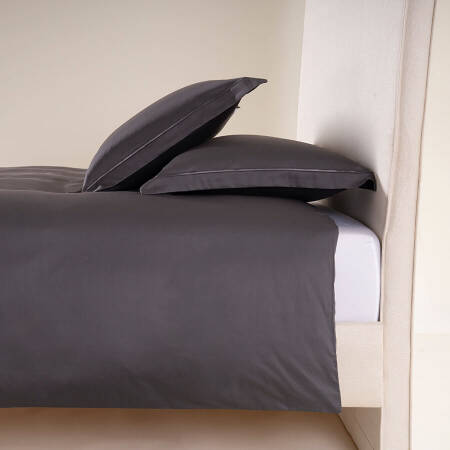 %100 Pamuk Saten Nevresim Seti 240x220 cm Antrasit - Lia Serisi - 1