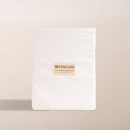 %100 Pamuk Saten Nevresim Seti 240x220 cm Beyaz - Lia Serisi - Penelope (1)