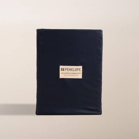 %100 Pamuk Saten Nevresim Seti 160x220 cm Lacivert - Lia Serisi - Penelope (1)