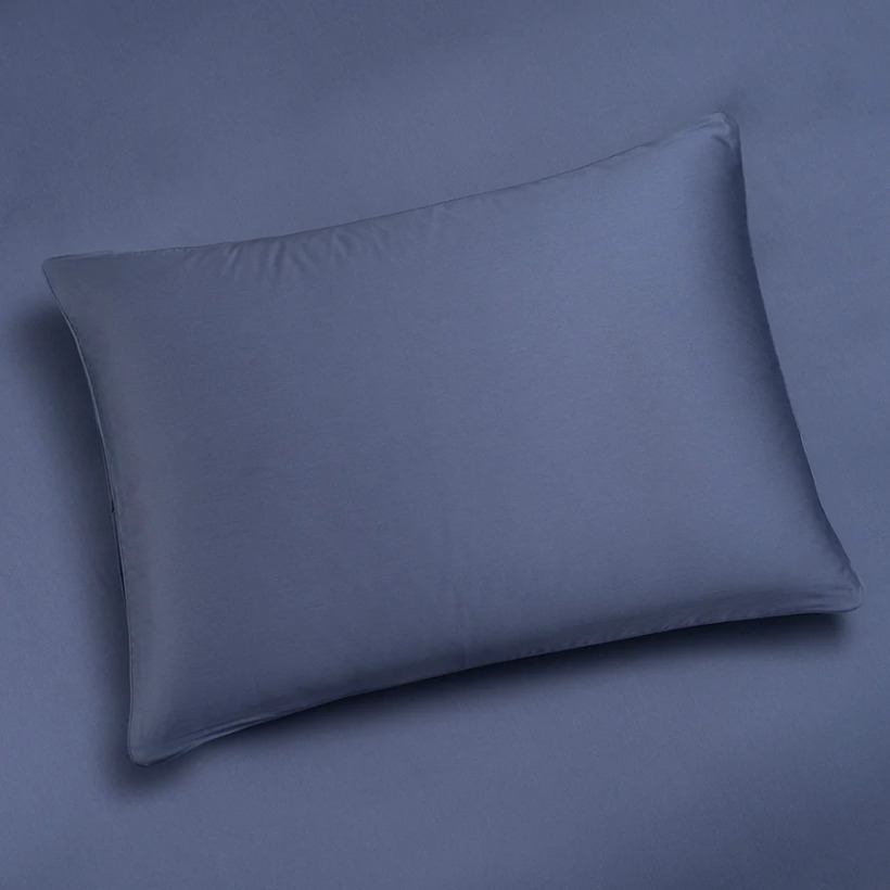 %100 Pamuk Saten 2'li Yastık Kılıfı Lacivert 50x70 cm - Lia Serisi - 